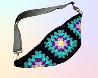 Crochet Granny Square Crossbody Bag: Cottagecore Fanny Pack