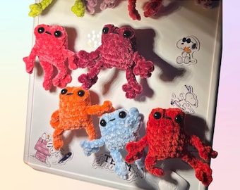 mystery frog magnet | crochet frog | ready to ship | office accessories