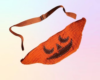 Crochet Jack O Lantern Crossbody Bag: Halloween Purse, Made to Order