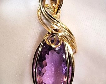 Amethyst Pendant 14K Gold Filled