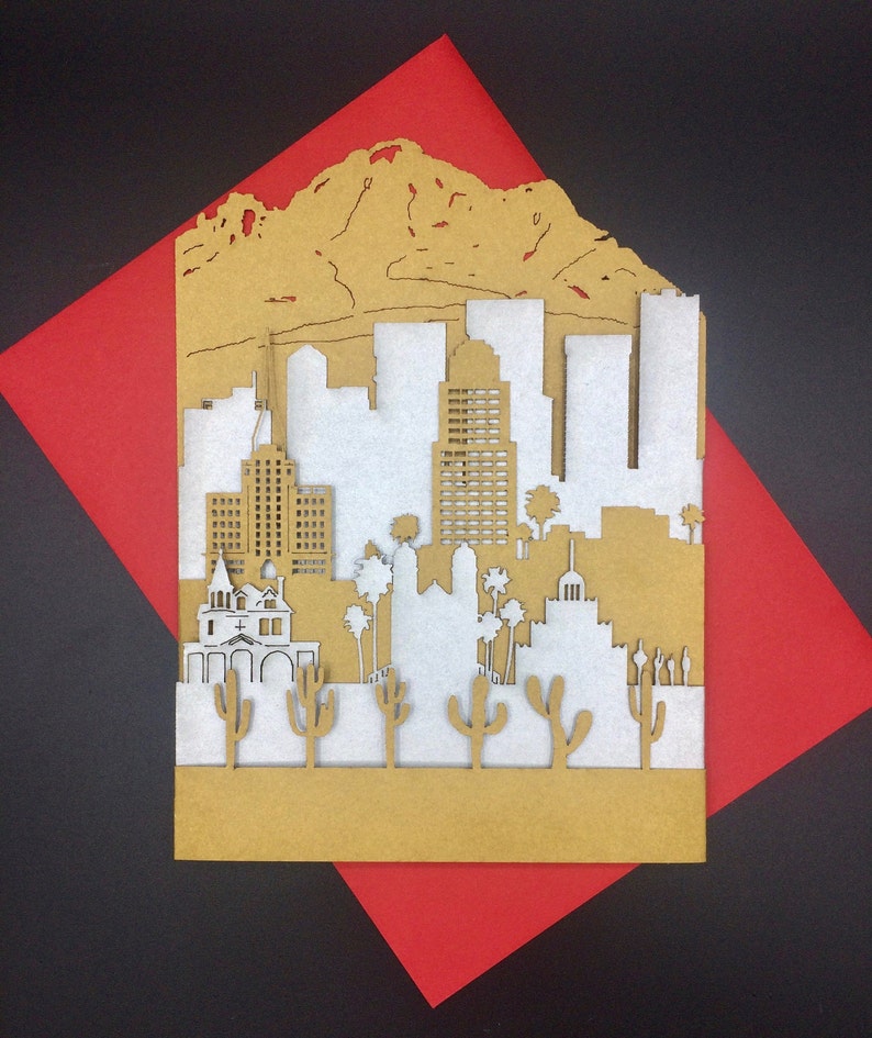 Phoenix Arizona Greeting Card Phoenix Skyline Birthday Card - Etsy