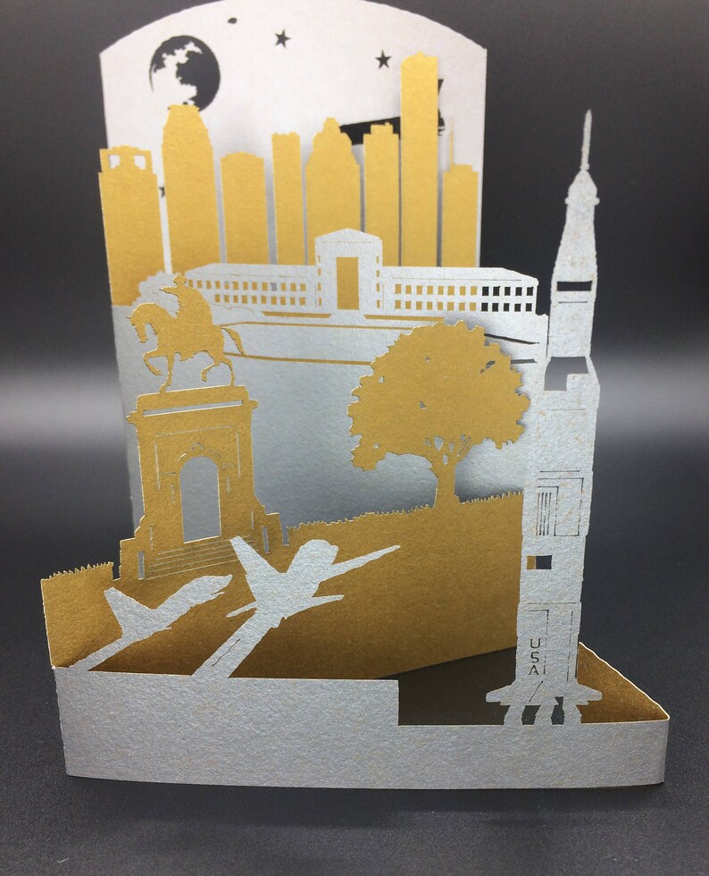 Houston Texas Greeting Card Laser Cut City Cards Sam Houston Etsy