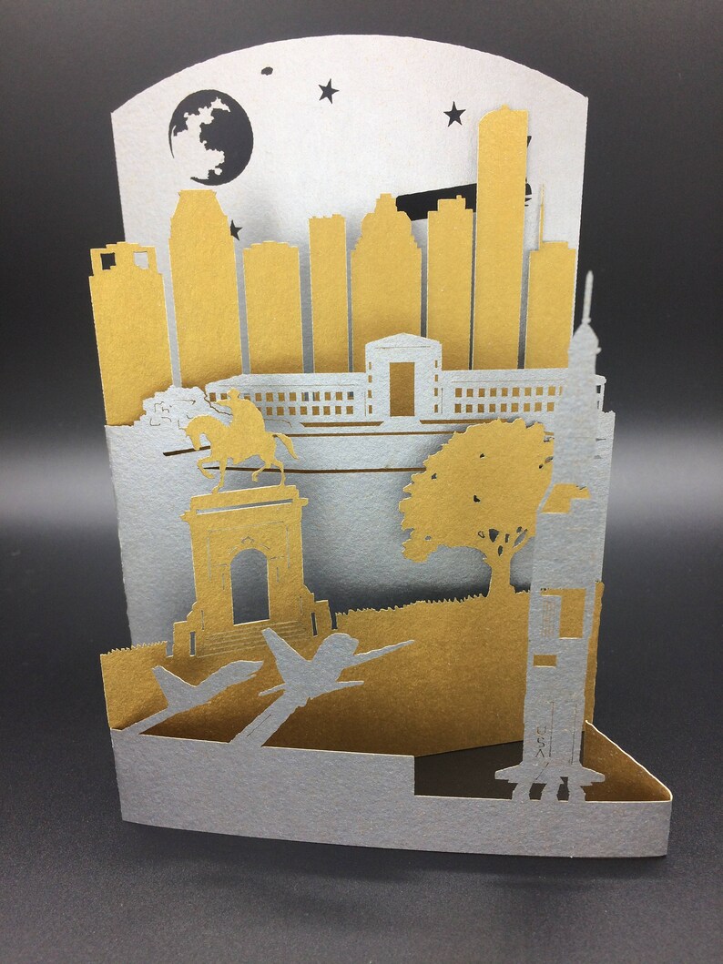Houston Texas Greeting Card Laser Cut City Cards Sam Houston Etsy
