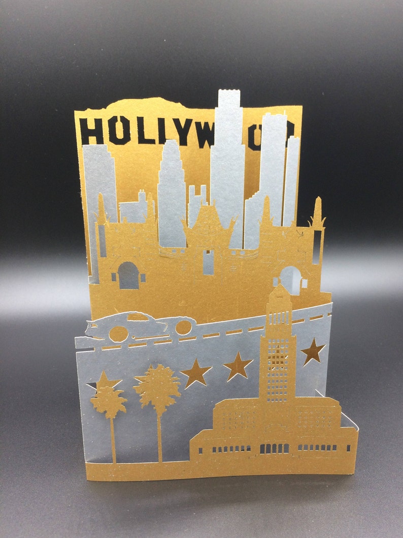 Los Angeles Card Los Angeles Birthday Cards LA Skyline Etsy