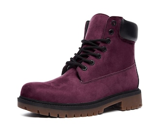 Maroon Burgundy Boots for Men & Women | Fashionable Boots - Vegan Leather