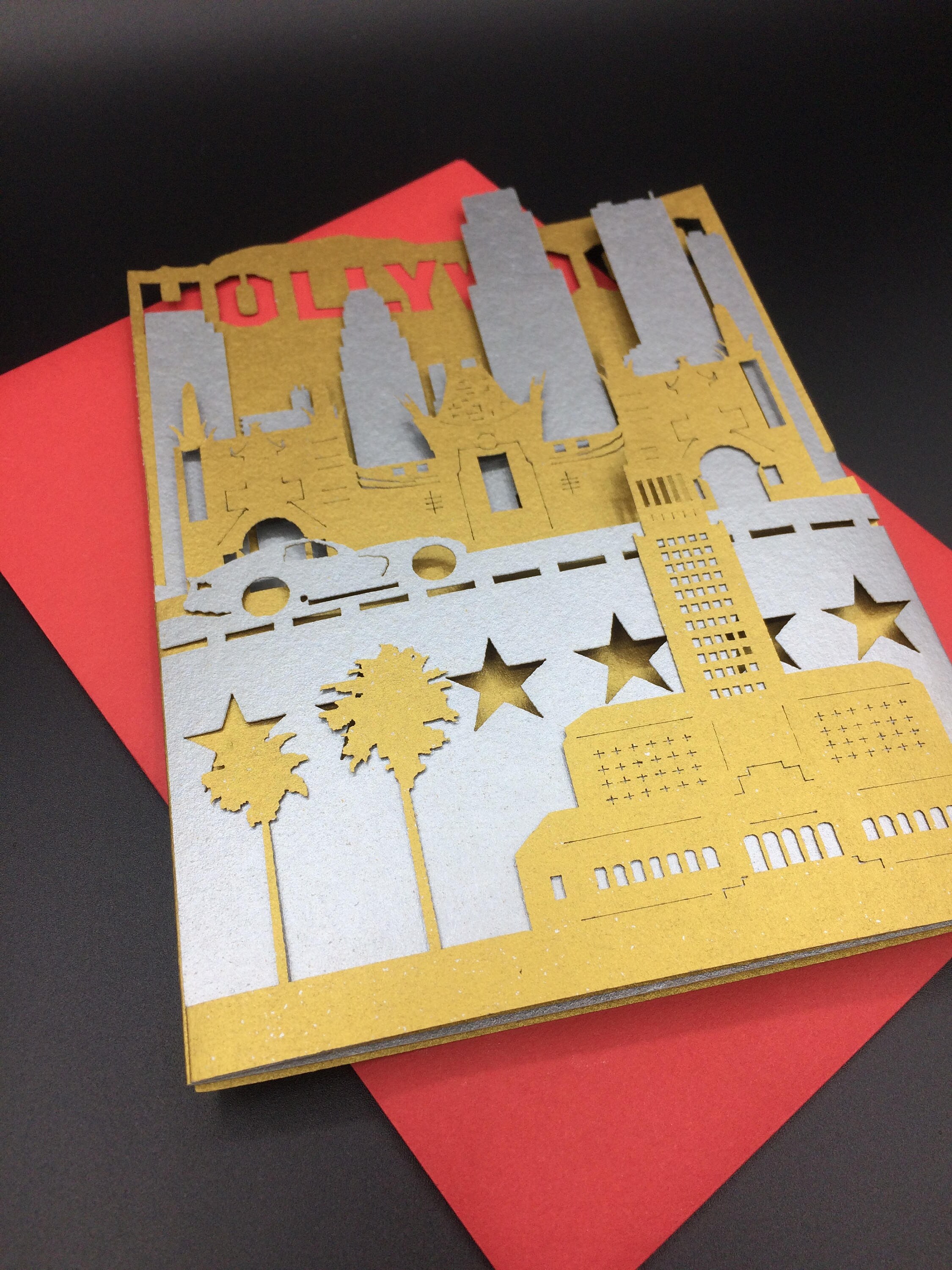 Los Angeles Card Los Angeles Birthday Cards LA Skyline Etsy