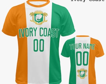 Gepersonaliseerde Ivoorkust-jersey voor heren en dames | Ivoorkust Cadeaus voor hem en haar | Op maat gemaakt Ivoorkust-shirt