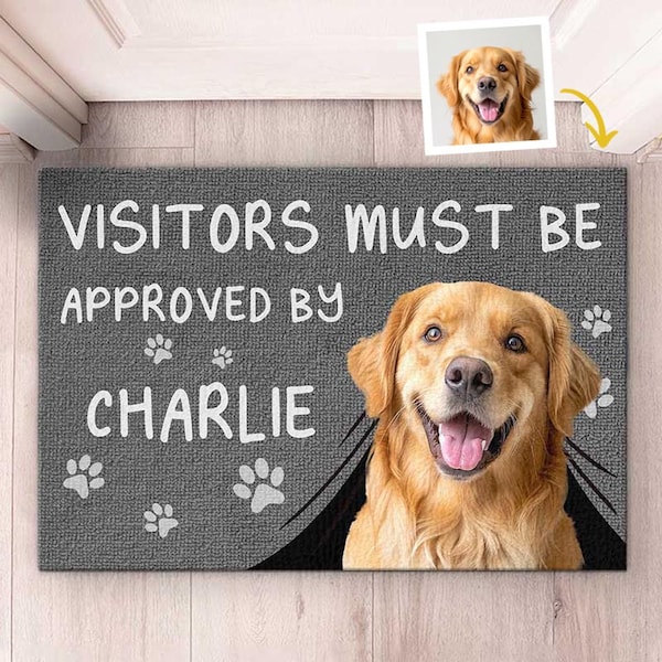 Personalized Dog Photo Doormat: Custom Pet Welcome Mat, Dog Lover Gift