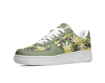 Custom Weed Leaf Shoes | Gifts for Stoners | Stoner Gifts for Him & Her | Marijuana Leaf Sneakers