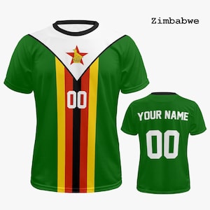 Personalized Zimbabwe Jersey w/ Name & Number | Custom Zimbabwe Gifts for Men and Women