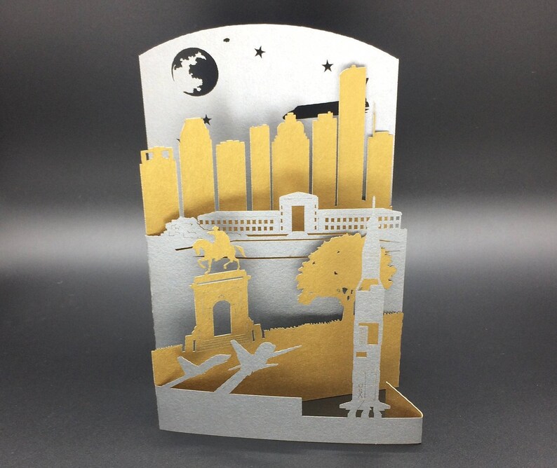 Houston Texas Greeting Card Laser Cut City Cards Sam Houston Etsy