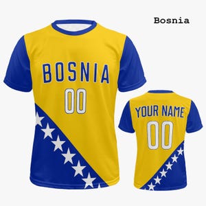 Personalized Bosnia Soccer Jersey | Bosnia and Herzegovina Gifts | Bosnian Gifts for Him & Her