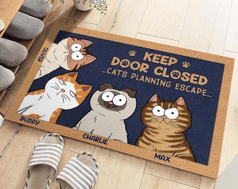 Personalized Cat Doormat: Custom Feline Welcome Mat