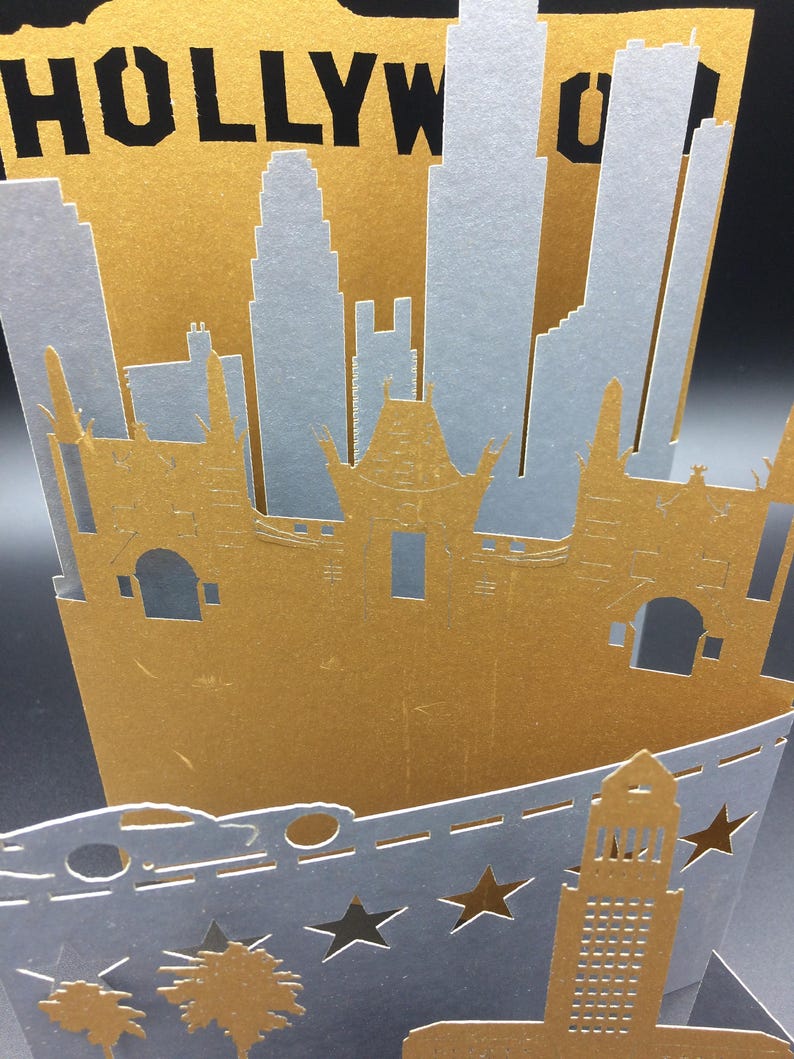 Los Angeles Card Los Angeles Birthday Cards LA Skyline Etsy