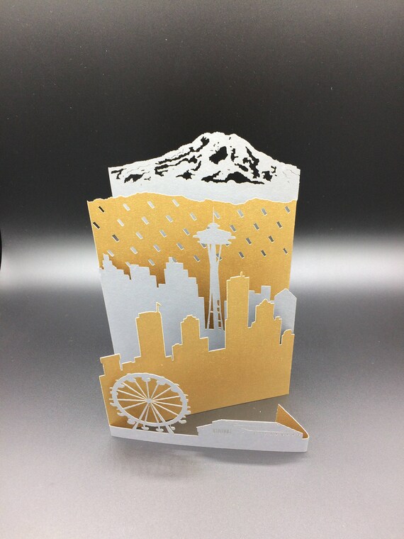 Seattle Washington Skyline Popup Greeting Card Laser Cut Etsy Seattle Washington Skyline Popup Greeting Card Laser Cut Etsy