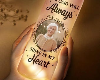 Grandma Memorial Gift - Memory Night Light Bottle - Comforting Keepsake of Grandparents, Family & Friends