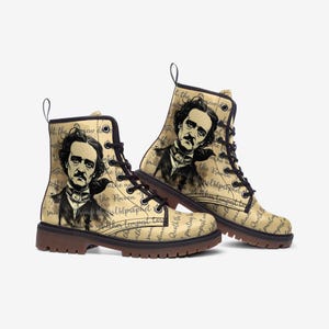 Edgar Allan Poe The Raven Boots for Men & Women | Poet Gifts | Edgar Allan Poe Gifts for Poets | Gothic Boots