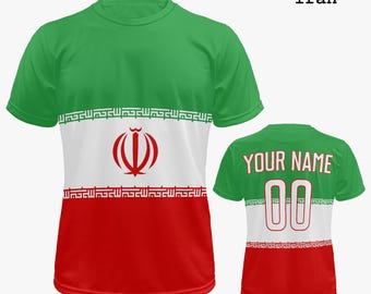 Personalized Iran Soccer Jersey | Custom Iran Shirt | Iranian Gifts for Men & Women