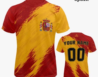 Personalized Spain Soccer Jersey | Spanish Gifts for Him & Her | Custom Spain Football Jersey