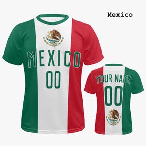 Camiseta de fútbol de México personalizada para hombre y mujer (tallas: S - 4XL)