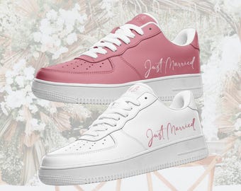 Blush Rosa Hochzeits-Sneaker: Personalisierte Brautschuhe