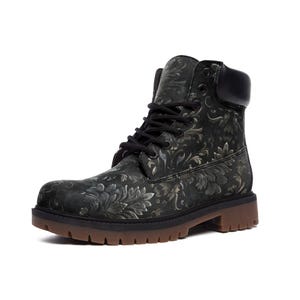 Custom Goth Boots | Gothic Boots Mens & Womens | Goth Shoes Men and Women | Gothic Damask Clothing