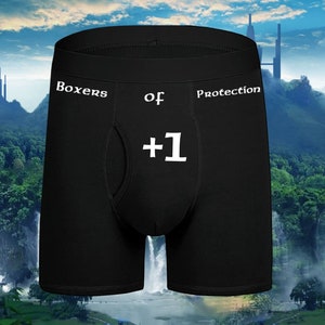 Boxers of Protection Nerdy Dice Underwear, Dirty and Dashing Boxers, Geeky Boxer Briefs Dungeons and Dragons, Sizes Available From Small-2XL