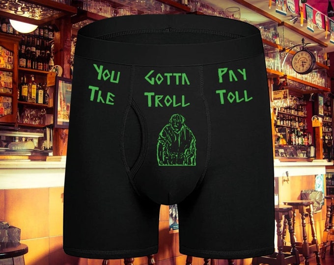 You Gotta Pay the Troll Toll Underwear, IASIP-Inspired Boxers, Geeky Boxer Briefs from Popular Comedy Show, Sizes Available From Small-2XL