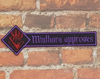 Minthara Approves Patch, Minthara-Inspired Popular RPG NPC Patches, Fully Embroidered Magic D&D Paladin Video Game Morale Patch