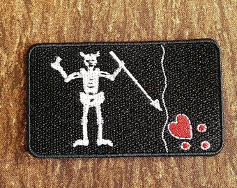 Blackbeard Flag Patch Fully Embroidered, OFMD-Inspired Patch, LGBTQ+ Pirate Patch, Jolly Roger Symbol