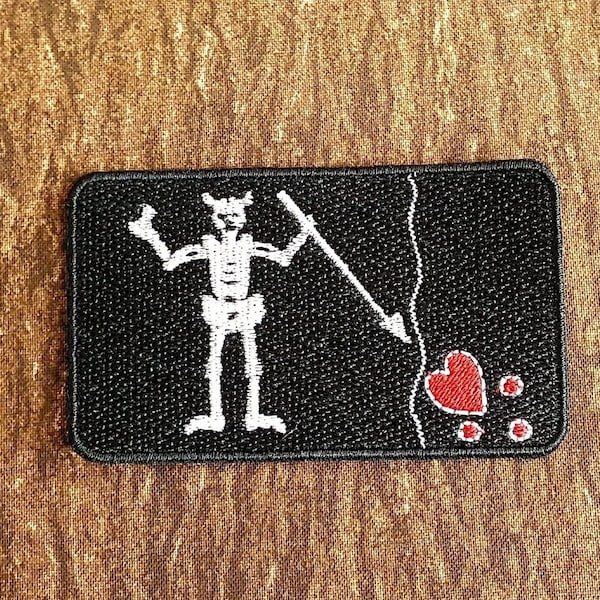 Blackbeard Flag Patch Fully Embroidered, OFMD-Inspired Patch, LGBTQ+ Pirate Patch, Jolly Roger Symbol