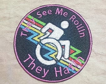 They See Me Rollin Disability Pride Patch Fully Embroidered, Pride Flag Badge, TTRPG Symbol, Perfect Gift for LGBTQ+