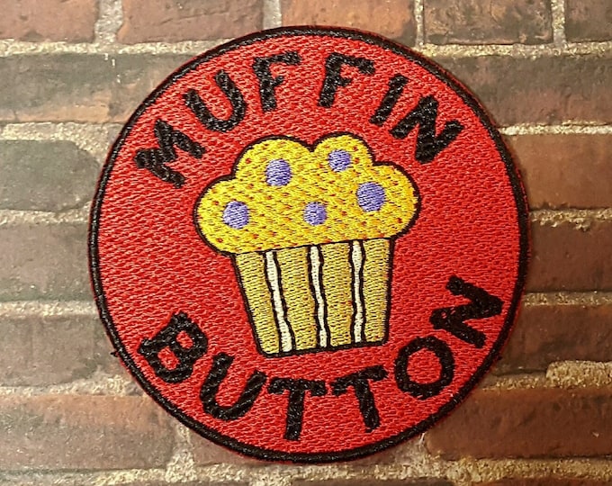 Muffin Button Patch, Anime Meme Badge, Abridged Series Symbol, Fighting Anime-Inspired Badge, Anime Hero Patch, Perfect for Cosplay
