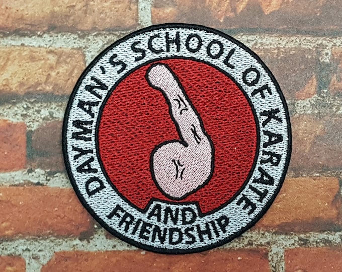 Sunman's School of Karate and Friendship Patch, Fully Embroidered Comedy Meme Emblem, Silly TV Show Symbol, Martial Arts Dojo Logo