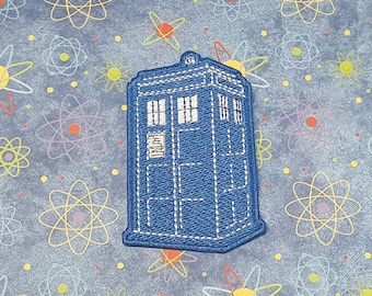Police Box Embroidered Patch, Sci-Fi Cosplay Badge