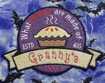 Curse of Strahd Granny's Pies Patch Fully Embroidered, DnD Emblem, Tasty Dream Pie Badge, Perfect for DnD Battle Jacket, Vest, or Dice Bag