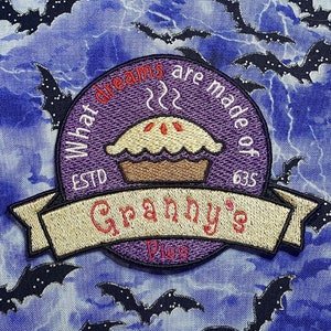 Curse of Strahd Granny&#39;s Pies Patch Fully Embroidered, DnD Emblem, Tasty Dream Pie Badge, Perfect for DnD Battle Jacket, Vest, or Dice Bag
