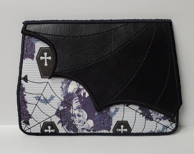 Middle of the week girl Clutch Bag, Rave Goth Wallet, Dripping Skull Makeup Bag, Pastel Goth Bat Wing Bag, Perfect Gift for Goths