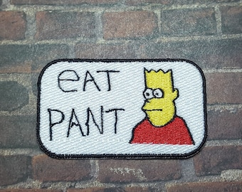 Eat Pant Patch Fully Embroidered, Yellow Cartoon Family Badge, Popular Cartoon Meme Emblem, Perfect for Cosplay