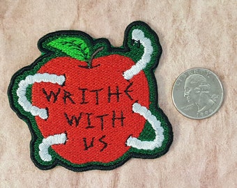 Writhe With Us Patch Fully Embroidered, Horror Podcast Badge, MAG Cosplay, TMA Eldritch Patches, The Corruption Fear Entity Patch