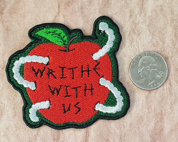 Writhe With Us Patch Fully Embroidered, Horror Podcast Badge, MAG Cosplay, TMA Eldritch Patches, The Corruption Fear Entity Patch