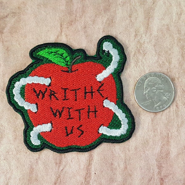 Writhe With Us Patch Fully Embroidered, Horror Podcast Badge, MAG Cosplay, TMA Eldritch Patches, The Corruption Fear Entity Patch