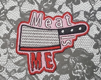 Meat is Me Patch Fully Embroidered, Horror Podcast Badge, MAG Cosplay, Creepy Butcher Patch, TMA Eldritch Patches