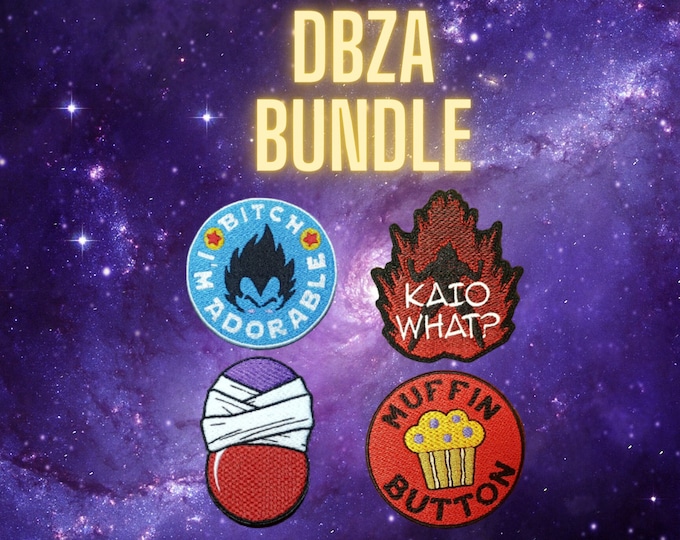 DBZA Patch Bundle, Anime Meme Badge, Abridged Series Symbol, Fighting Anime-Inspired Badge, Anime Hero Patch, Perfect for Cosplay