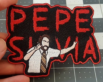 Pepe Silvia Patch, Fully Embroidered Comedy Meme Emblem, Silly TV Show Symbol, Perfect for Battle Vests or Jackets