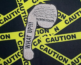 What Up Bicep Patch Fully Embroidered, Comedy Meme Emblem, Silly TV Show Symbol, Perfect for Battle Vests or Jackets