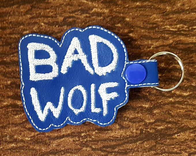 Bad Wolf Embroidered Keychain, Science Fiction Badge, Alien Doctor Cosplay, Sci-Fi Television Show Prop