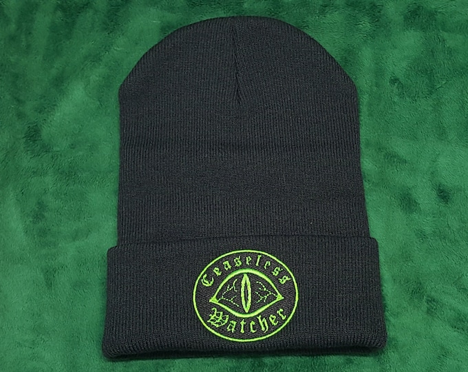 Ceaseless Watcher Beanie, Horror Podcast Hat, TMA Skullcap, Perfect Gift for MAG or Eldritch Horror Fans