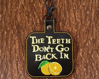 The Teeth Don't Go Back In Keychain, OFMD-Inspired Bag Tag, LGBTQ+ Pirate Bag Clip, Pirate Symbol