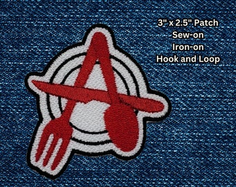 Anarchist Cook Patch, Anarchy Cutlery Logo, Cookbook Punk Symbol, Perfect for Chaotic Line Cooks and Chefs